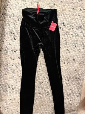 SPANX Black Velvet High-Rise Leggings